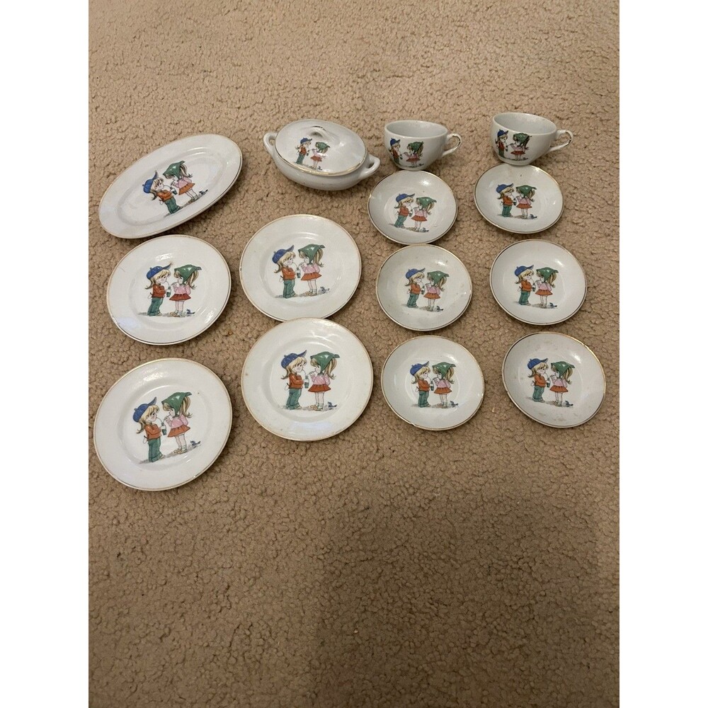 Grantcrest FAO Schwartz Vintage 1950s Childs Tea Set 14 Pieces Made In Japan EUC